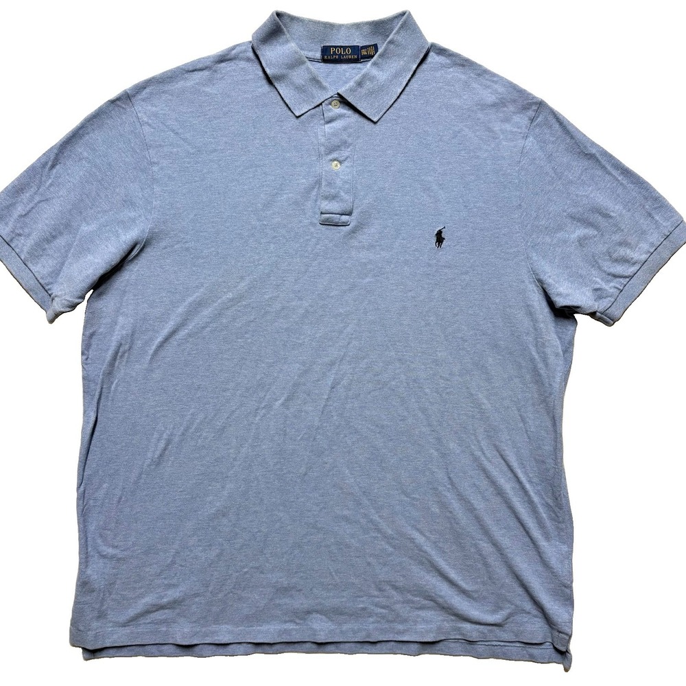 Polo Ralph Lauren Mens 2XLT Blue Polo Shirt Cotton Pique Pony Logo Big Tall
